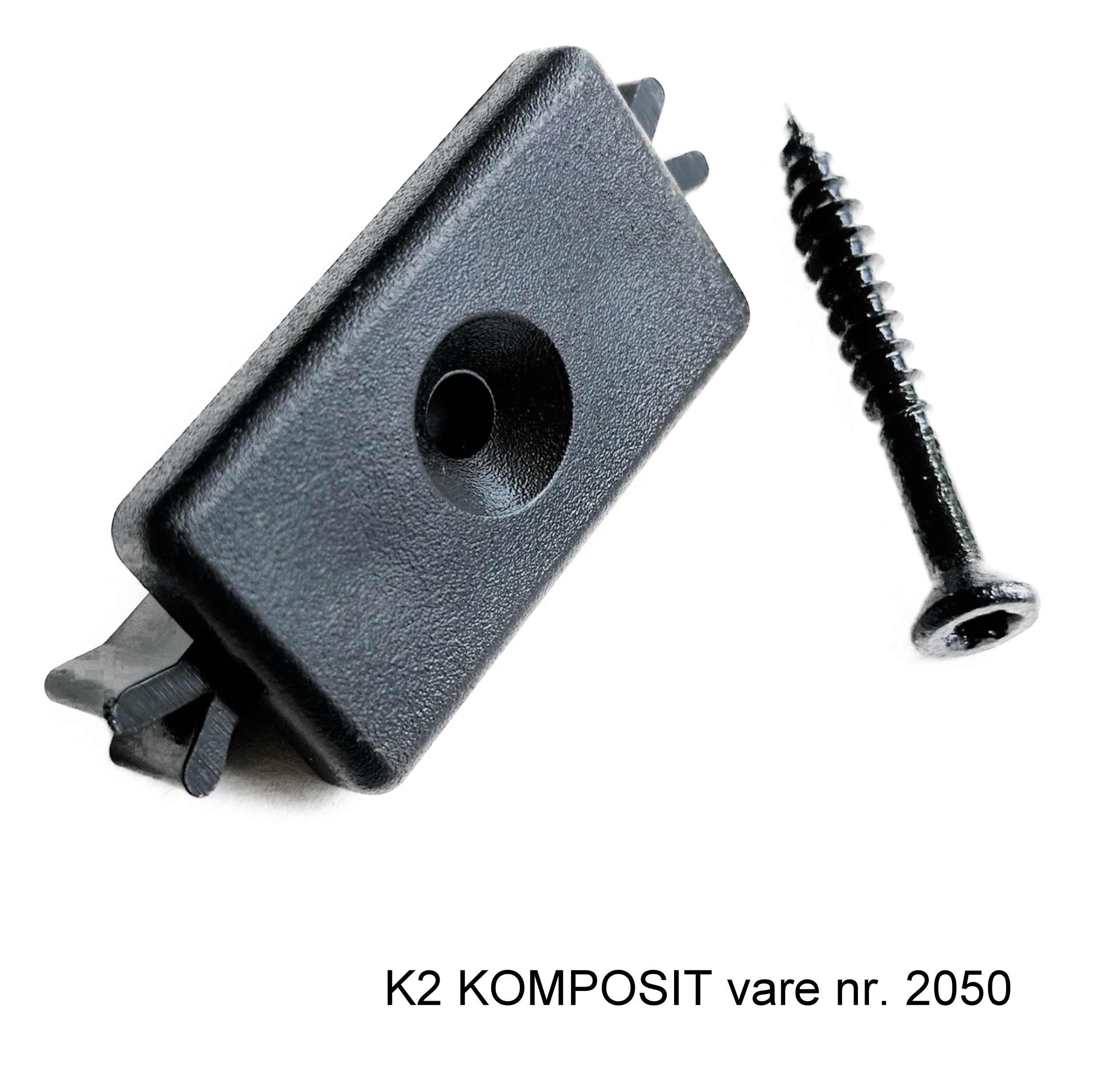 montageclips-til-massive-terrassebraedder-inkl-rustfri-skrue-2050-sæt - K2 Komposit