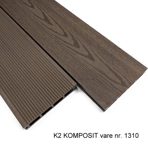 K2 Komposit hule terrassebrædder 25x150x2220 mm mørk mahogni