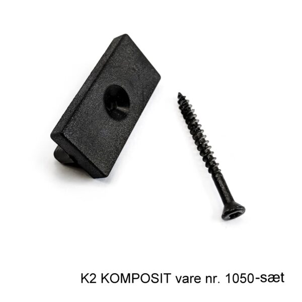 K2 Komposit clips til hule terrassebrædder sort